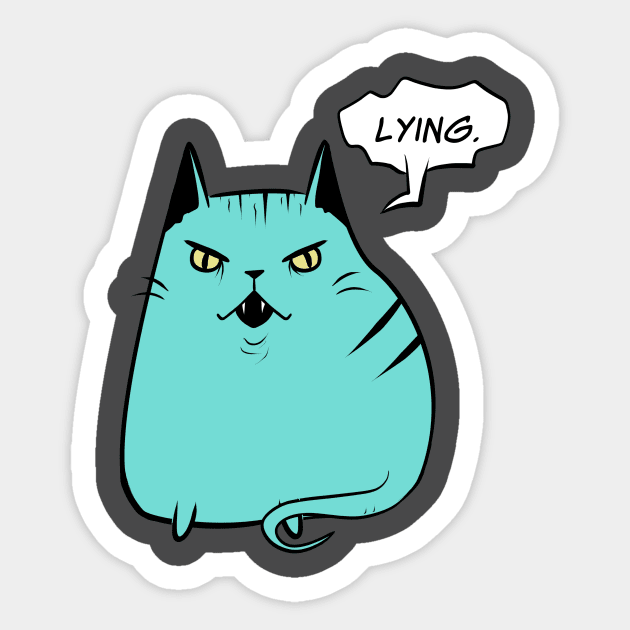 Lying Kitty Sticker by vanitygames